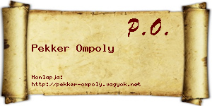 Pekker Ompoly névjegykártya