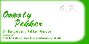 ompoly pekker business card
